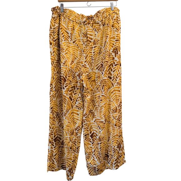 ANTHROPOLOGIE‎ Pull On Printed Pants XL Wide Leg Viscose Vacation Summer Coastal - Picture 4 of 9